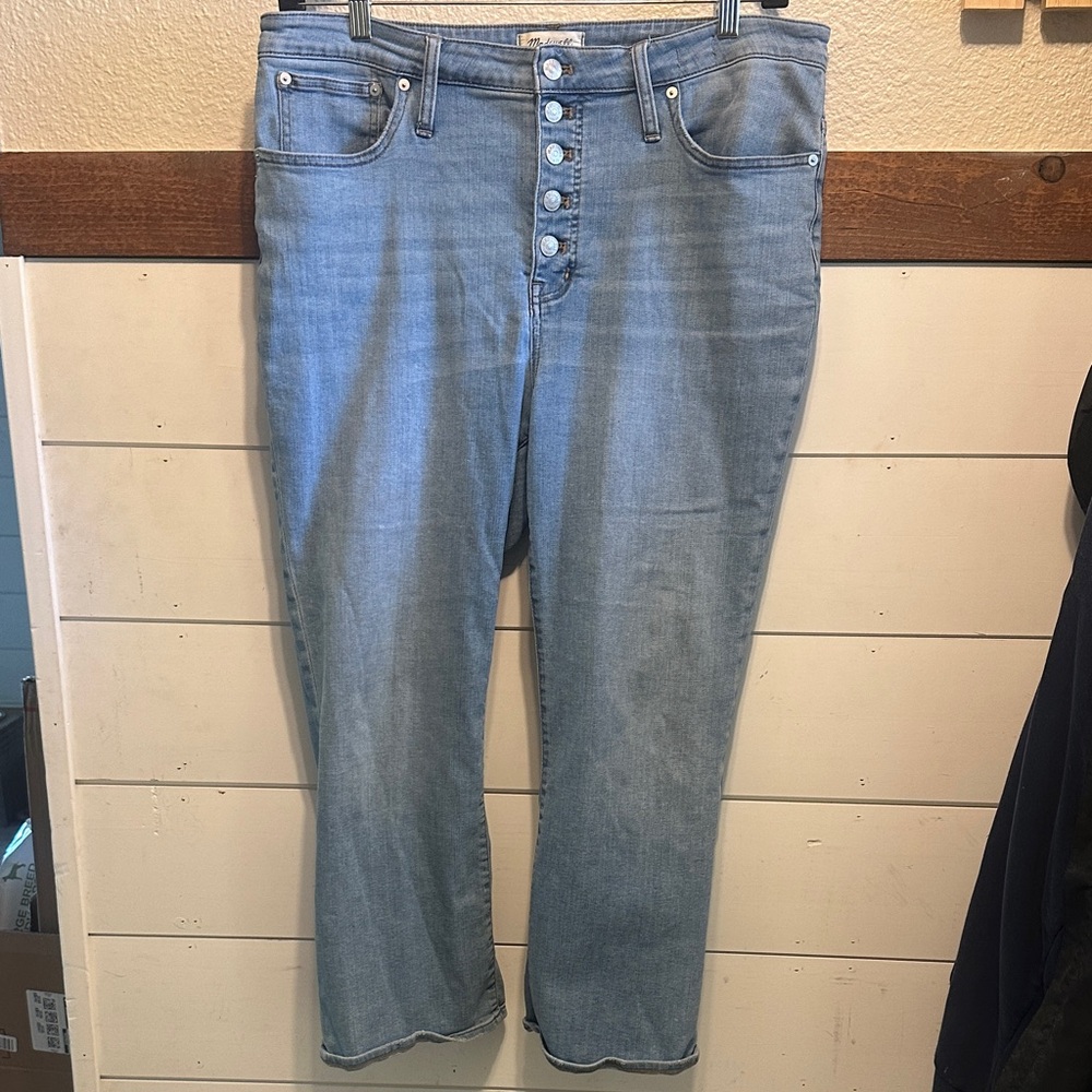 Madewell Light Blue Women's Cali Demi-Boot Button-Fly Jeans